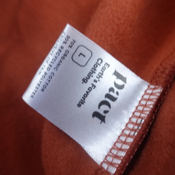 Pact Dress Organic Cotton Downtime Sweatshirt Pockets Rust Size Large - Picture 6 of 8